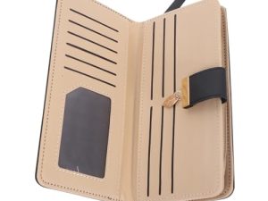 SAFIGLE Hoja De Cartera con Cremallera Embrague Largo Carteras De Cuero para Mujeres Bolso con Cremallera Bolso De Las Señoras Bolso De Cuero De Las Mujeres Cartera Larga Embrague De