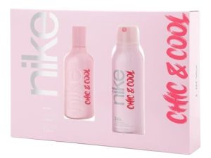 NIKE – Chic & Cool, Estuche de Regalo Mujer, Colonia 100 ml + Desodorante 200 ml, Eau de Toilette Natural y Femenina, Aroma Afrutado, Fragancia Dulce, Intensa y Duradera
