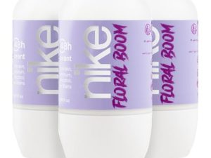 NIKE – Floral Boom, Desodorante Mujer Roll-On, Pack de 3 x 50 ml, Desodorante Antimanchas para Piel Sensible, 0% Alcohol y 0% Sales de Aluminio, de Larga Duración, Fragancia Almizclada Floral