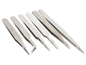 Juego de ESD de Acero Inoxidable con Punta Fina de 6 Uds para Herramienta de Reparación de PCB Electrónica, Kit de Doblado Estático para Trabajo