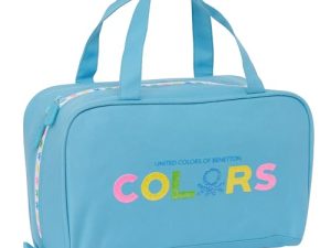 Benetton Spring – Neceser Rectangular con Asa, Neceser Infantil, Adaptable a Carro, Ideal para Niños de 5 a 14 Años, Cómodo y Versátil, Calidad y Resistencia, 31x14x19 cm, Color Celeste
