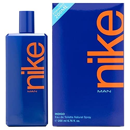 NIKE - Indigo, Colonia Hombre, 200 ml, Perfume Formato Spray, Eau de Toilette Natural y Masculina, Aroma Amaderado, Fragancia Juvenil, Cautivadora y de Larga Duración