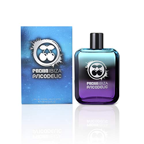 Pacha Ibiza Perfumes, Psicodelic Him, Eau de Toilette para Hombre, Larga duración, Fragancia elegante, sexy y masculina, Notas de madera y especias, Adecuado para llevar de día, 50 ml