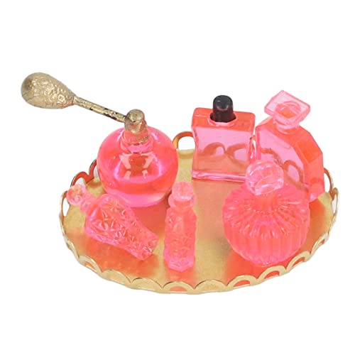 Botellas de Perfume en Miniatura Casa de Muñecas Casa de Muñecas Botellas de Perfume Azul Real 5 Surtidos Baño Dormitorio Accesorio Casa de Muñecas Botellas de Perfume con (Rosa Brillante)
