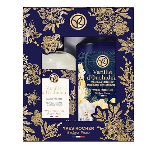 Yves Rocher Set de Regalo - Vainilla de Orquídea: Eau de Toilette & Gel de Ducha - Fragancia Floral y Deliciosa, Fórmula Vegana, Ideal para Regalar
