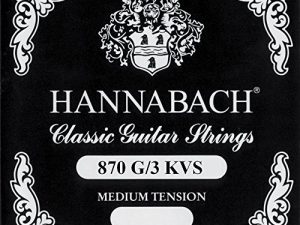 Hannabach Cuerdas para Guitarra Clásica G3/Sol3 Nylon entorchado, Entorchado de aluminio, tensión alta