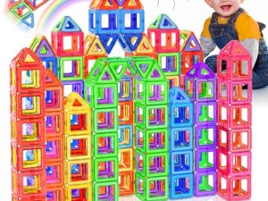 Lovchil Bloques de Construcción Magnéticos 40 Piezas, Bloques Construcciones Niños, Magneticas para niño Kit de Inicio 3D, imanes Montessori Juguetes 3 4 5 6 7 8 Años Niños Niñas Cumpleaños Regalos