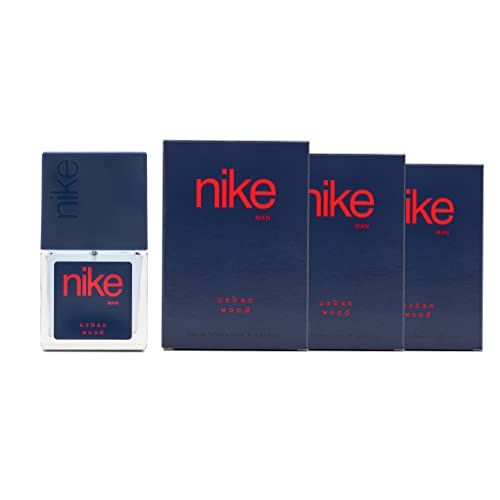 NIKE - Urban Wood, Colonia Hombre, Pack de 3 x 30 ml, Formato Viaje en Spray, Perfume Hombre, Eau de Toilette Natural y Masculina, Aroma Fougère Especiado, Fragancia Fresca, Robusta y Duradera