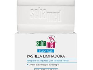 Sebamed Clear Face Pastilla Limpiadora – 100g pastilla limpiadora sin jabón para piel con impurezas con tendencia al acné. Combate granos, puntos negros e impurezas de la piel, 1