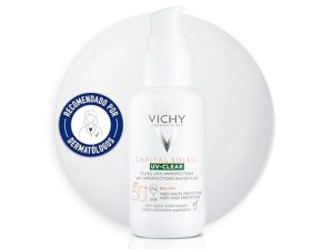Vichy Líquido Fotoprotector de Uso Diario, Pieles Grasas O con Tendencia Acneica, Fotoprotección Spf50+ Contra Rayos Uvb y Uva, Clear, Capital Soleil, 40 ml