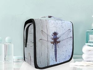 Libélula Azul Bolsas de Aseo Neceser de Maquillaje Colgante Plegable Cosmético Bolso de Artículos de Tocado para Mujeres Niñas