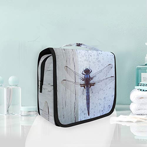 Libélula Azul Bolsas de Aseo Neceser de Maquillaje Colgante Plegable Cosmético Bolso de Artículos de Tocado para Mujeres Niñas