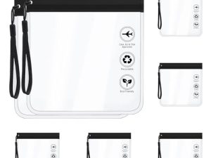 7 Pcs Neceser Transparente Viaje Avion, 1 L Bolsa Liquidos Avion, Neceser Avion, Bolsa Transparente Avion, Neceser Viaje Avion Mujer Hombre, Bolsa de Cosmético Organizador Viajes Accesorios