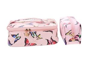 minkissy 2 Piezas Bolsa De Cosméticos De Bolsa De Maquillaje Rosa Mujer Bolsa De Aseo De Los Hombres Bolsa De Cosméticos De Mano Pequeño Neceser Bolsas Poliéster