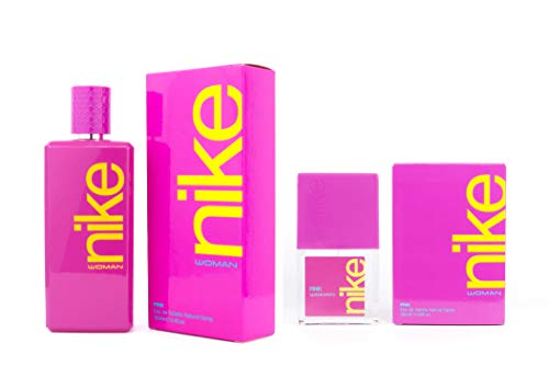 NIKE - Pink, Perfume Mujer, Colonia Nike Pink, Perfumada y en Formato Spray, Eau de Toilette Femenina, Fresca, Seductora y Rebelde, Colonia Floral y de Larga Duración - 100 ml + 30 ml