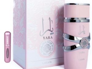 Perfume Yara Original 100ML, Perfume Árabe para Mujer de Larga Duración, Eau da Parfum Importado desde Dubái, Incluye Atomizador Recargable 5ML, Fragancia Floral y Dulce (Yara Rosa)
