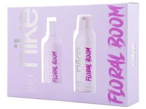 NIKE – Floral Boom, Estuche de Regalo Mujer, Colonia 100 ml + Desodorante 200 ml, Eau de Toilette Natural y Femenina, Aroma Almizclado Floral, Fragancia Dulce, Intensa y Duradera