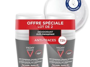 Vichy Homme 72H Desodorante Roll On Antitranspirante paquete de 2 x 50 ml