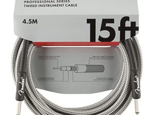 Fender, Cable de Instrumentos De Serie Profesional, 15 pies, Recto/Recto, 4.5m, Tweed blanco