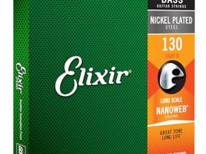 Quinta cuerda para bajo Elixir Strings de acero niquelado con recubrimiento NANOWEB, escala larga, calibre ligero B (.130)