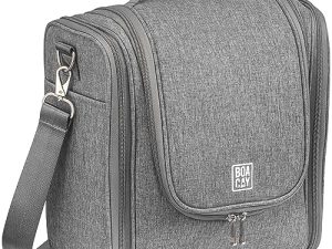 BOACAY Neceser Grande para Mujer y Hombre, Bolsa de Aseo Colgante, Bolso Baño y Viaje, Organizador de Maquillaje, Kit para Cosméticos, Accesorios ‘(X-Large) Quartz Gray