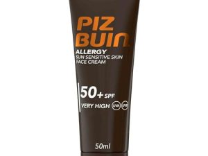 Piz Buin Crema Facial SPF 50 de Protección Alta (50 ml), protector solar facial hidratante con filtros UVA/UVB, crema solar facial con triple resistencia, para todo tipo de piel