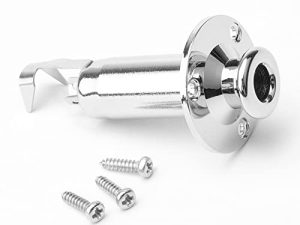 Cromado 3 Total Púas para guitarra eléctrica End Pin Jack Socket de salida estéreo 1/4 «