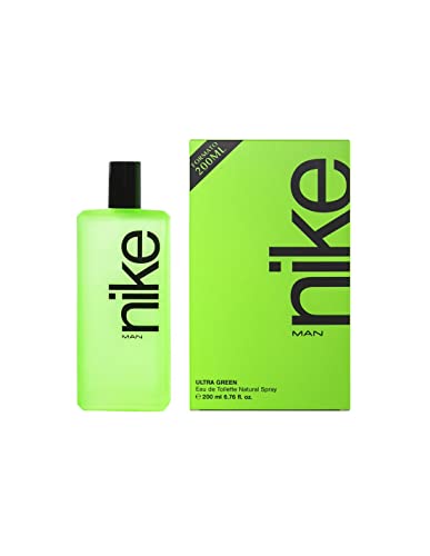 NIKE - Ultra Green, Colonia Hombre, 200 ml, Perfume Formato Spray, Eau de Toilette Natural y Masculina. Aroma Amaderado Oriental, Fragancia Fresca, Poderosa y de Larga Duración