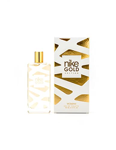 NIKE - Gold Edition, Colonia para mujer, 100 ml, Perfume Formato Spray, Eau de Toilette Natural y Femenina, Aroma Cítrico Especiado, Fragancia Fresca, Elegante y de Larga Duración