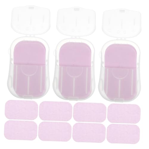 TOVINANNA 5 Cajas Pastillas De Jabón Portátiles Rebanadas De Jabón Portátil Rebanadas De Jabón De Viaje Rebanada De Jabón Rodajas De Jabon Elementos Esenciales Para Viajar Violet Páginas