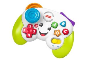 Fisher-Price Ríe y Aprende Mi Primer Mando de Consola, Juguete de Aprendizaje con Luces y Sonidos para bebé +6 Meses, versión español + portugués + Italiano + inglés (HHX11)