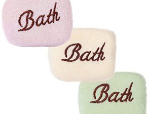 minkissy 3 Piezas Toalla De Baño Bordada Piscina Polvo De Baño Burbuja Ducha Fregar Húmedo Neto Gel Cuerpo Exfoliante Bienes Estera Eructar Juguetes Bañera Limpiador Soplo Esponja