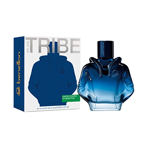United Colors of Benetton We Are Tribe, Eau de Toilette para Hombre, Larga duración, Fragancia joven, moderna, deportiva y casual, Notas de lavanda, madera, ámbar y frutales, 90 ml