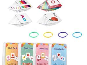 ULTECHNOVO 4 Piezas Tarjeta Flash Inglés De Aprendizaje Tarjeta Flash De Jardín De Infantes Tarjetas De Letras ABC Tarjetas Flash Tarjeta De Palabras Carta Papel Estucado De 300g Niño Pequeño