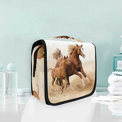 Caballo Corriendo Bolsas de Aseo Neceser de Maquillaje Colgante Plegable Cosmético Bolso de Artículos de Tocado para Mujeres Niñas