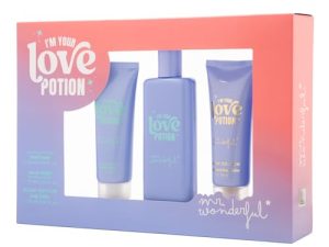 MR WONDERFUL – I’m Your Love Potion, Perfume 75 ml + Hand Cream 75 ml, Body Cream 75 ml, Women’s Gift Box, Pack of 3, Fruity and Floral Fragrance, Long Lasting