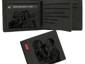 Cartera Billetera Hombre Personalizada con Foto,RFID Blocker Card,Regalos Personalizados,Grabado Libre