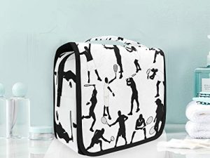 Tenis Blanco Negro Bolsas de Aseo Neceser de Maquillaje Colgante Plegable Cosmético Bolso de Artículos de Tocado para Mujeres Niñas