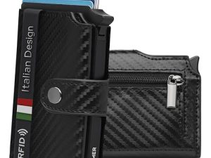 BEWMER 2 Cartera para Hombre y Mujer | Tarjetero con Monedero | Billetera Minimalista Porta Tarjetas de Crédito (Protección RFID), Billetes y Monedas