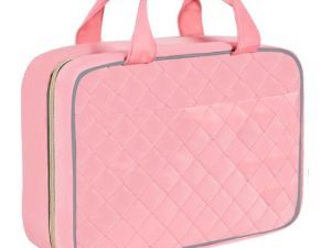 Neceser de viaje para mujer y hombre, gran capacidad, bolsa de baño, bolsa de maquillaje, bolsa de maquillaje, bolsa de cosméticos, organizador transparente con gancho, Rose – Neceser de viaje,