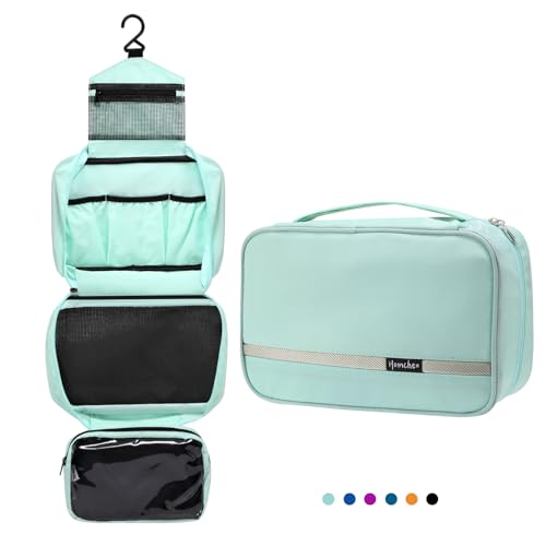 homchen Neceser de viaje colgante, impermeable, plegable, portátil, bolsa de aseo para hombres y mujeres, verde menta, M, Modelo: