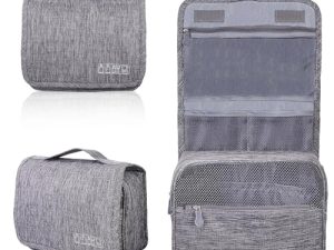 AiQInu Neceser Viaje,Impermeable de Gran Capacidad Neceser Maquillaje,Bolsa de Aseo con Gancho Colgante para Hombre y Mujer Accesorios de Viaje