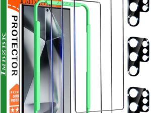 IMBZBK 3 Piezas Protector Pantalla para Samsung Galaxy S24 Ultra Cristal Templado con 3 Piezas Protector Camara Accesorios Cobertura Total