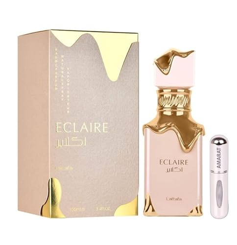 Perfume Eclaire 100ML, Perfume Árabe para Mujer de Larga Duración, Eau da Parfum Importado desde Dubái, Incluye Atomizador Recargable 5ML, Fragancia Floral y Dulce (Eclaire)