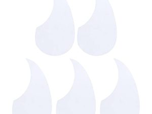 sourcing map Golpeador para Guitarra Acústica Autoadhesivo, Piezas para Guitarra Acústica-Eléctrica para Diestros de 38 Pulgadas, Forma de Gota de Agua, Transparente 5uds
