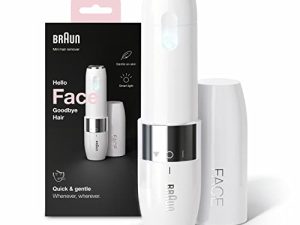 Braun Mini Depiladora Facial FS1000 para Mujer, con Luz Smartlight Incorporada, Depiladora Facial con Precisión, Labio Superior, Barbilla y Mejillas, Blanco