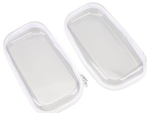 Paquete de 2 Bolsas de Cosméticos de Maquillaje, Estuche Rígido Transparente con Cremallera, Cierre de Cremallera Seguro, Contenedores de Almacenamiento Apilables y Versátiles,