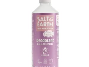 Natural Deodorant Roll On Refill by Salt of the Earth, Peony Blossom – Vegan, Long Lasting Protection, Leaping Bunny Approved, Made in the UK – 525ml