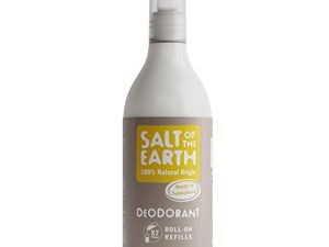 Natural Deodorant Roll On Refill by Salt of the Earth, Amber & Sandalwood – Vegan, Long Lasting Protection, Leaping Bunny Approved, Made in the UK – 525ml