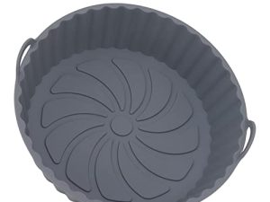 Revestimiento de Freidora de Silicona Reutilizable, Calentado Uniformemente, a Prueba de Aceite, Freidora Redonda de Silicona Antiadherente para el Hogar, 2 uds.